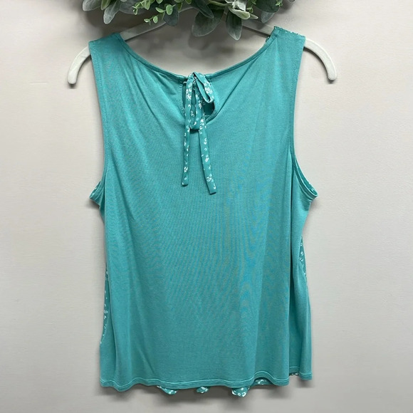 Elle Sleeveless Floral Blouse Back Keyhole Opening with Tie M - Picture 4 of 15